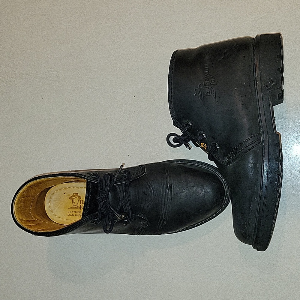 Panama Jack Black Leather Lace Up Boots